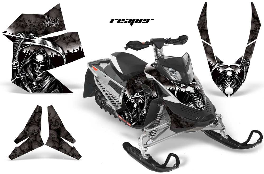 Skidoo REV XP Graphics Kit BLACK Reaper WB